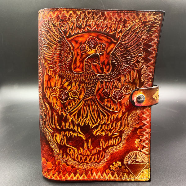Carved Leather Journal - Grateful Phoenix
